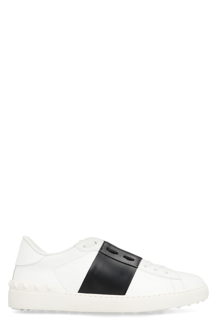 Low-Top Sneakers Open Leather White-Black-White White/black/white Calf Trainers