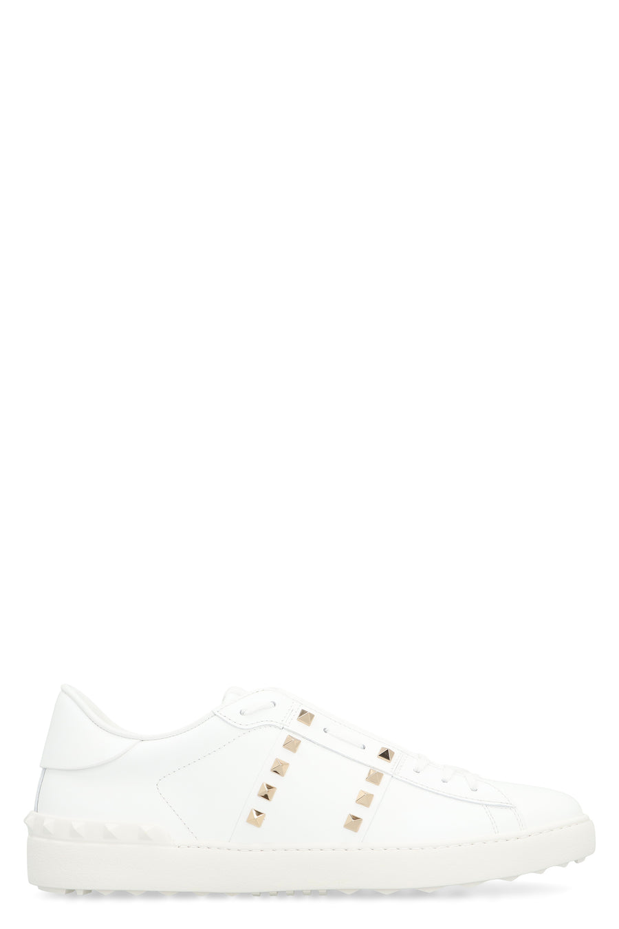 Rockstud Low-Top Sneakers White Calfskin Trainers