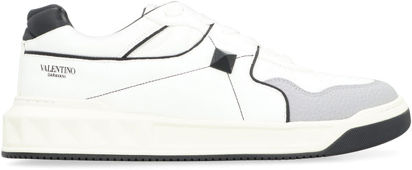 One Stud Low-Top Sneakers White Calfskin Trainers