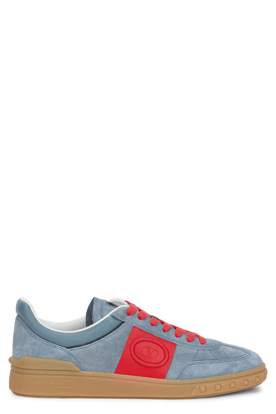 Sneakers Bicolour Grey-Coral Red Red/black-grey/black/amber Leather Trainers