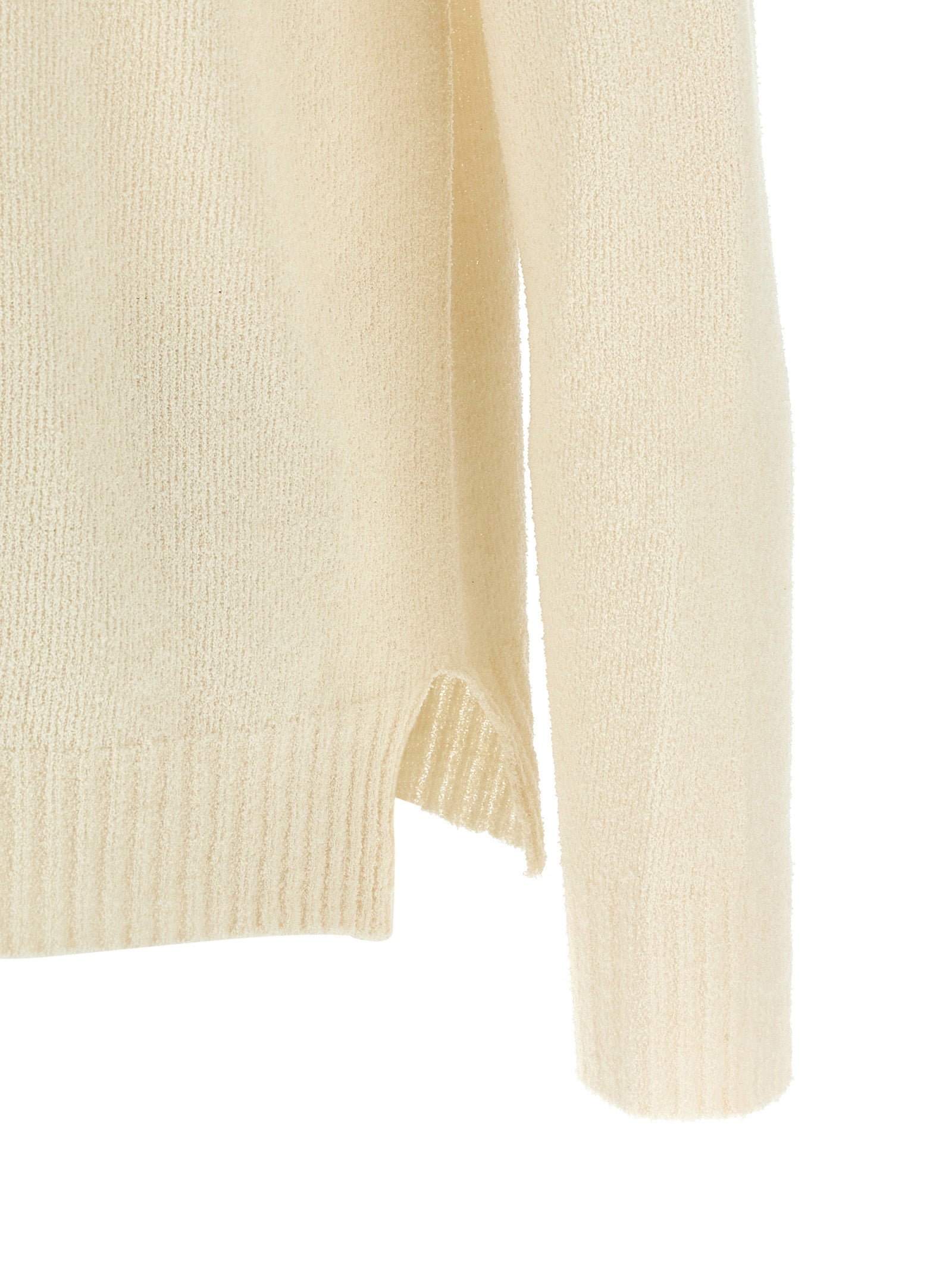 Spongy effect sweater Beige Cotton Sweater, Cardigans