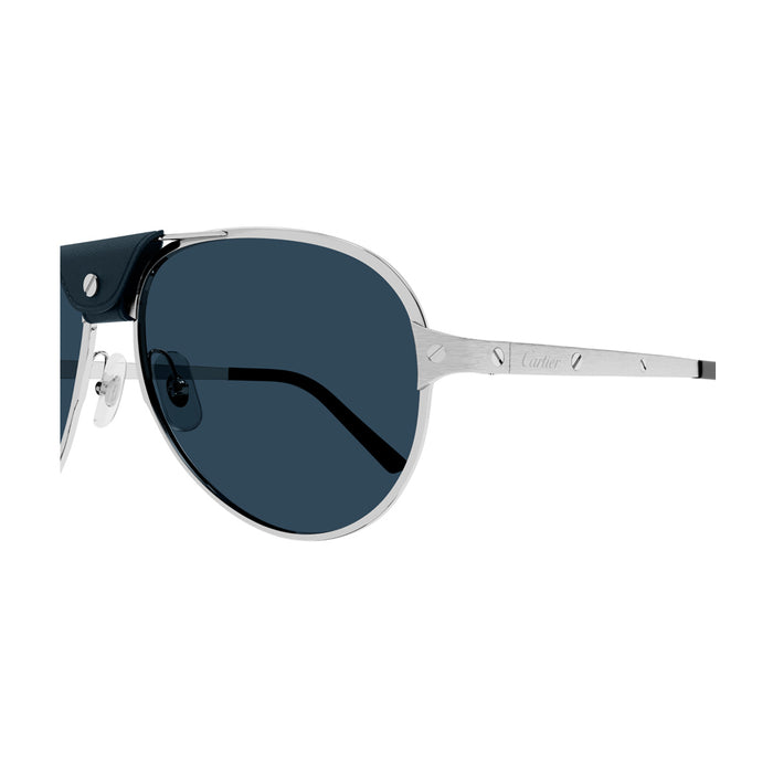 CT0034S Santos de Cartier 016 Argento Metal Occhiali Sole