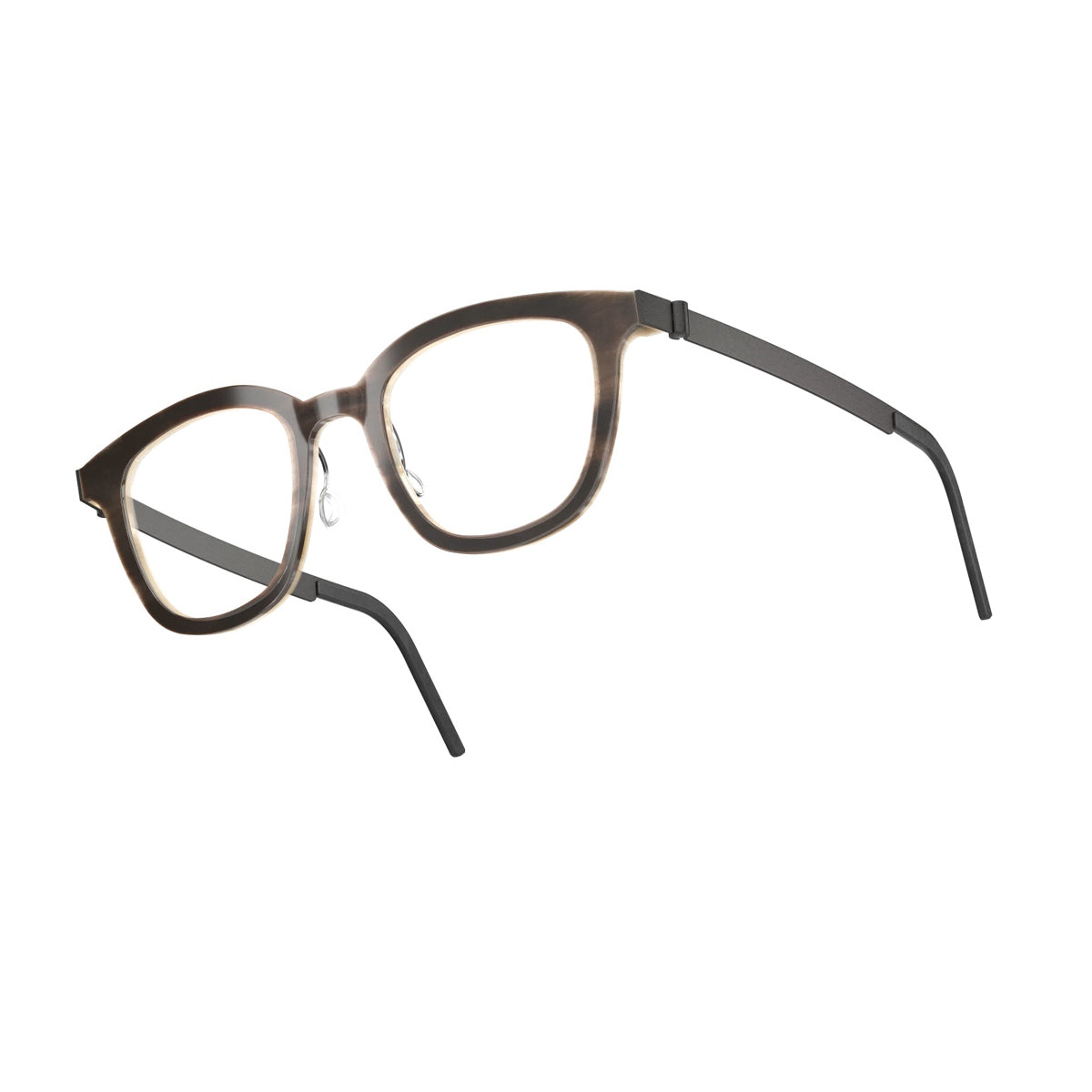 Lindberg Buffalo Horn 1862 H18 U9 Marrone Chiaro Nero Satinato Horn/titanium Occhiali Da Vista