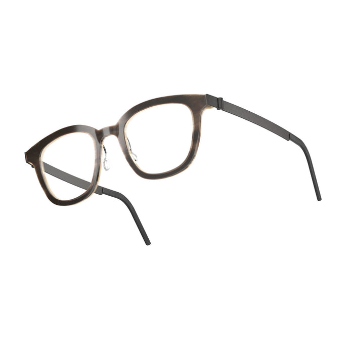 Lindberg Buffalo Horn 1862 H18 U9 Marrone Chiaro Nero Satinato Horn/titanium Occhiali Da Vista