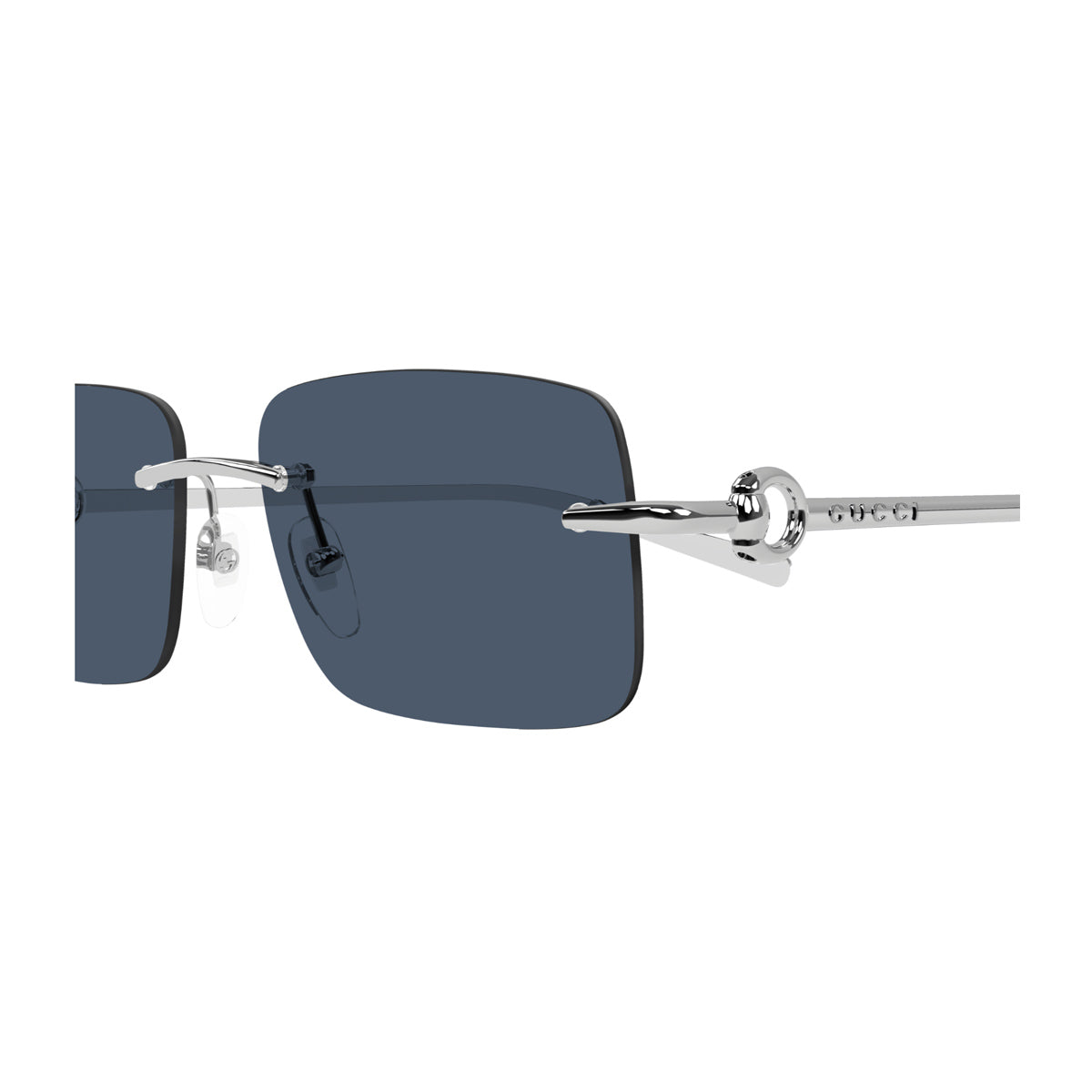 Gucci GG1703S Linea Horsebit 003 Silver Blu Argento Metal Occhiali Da Sole