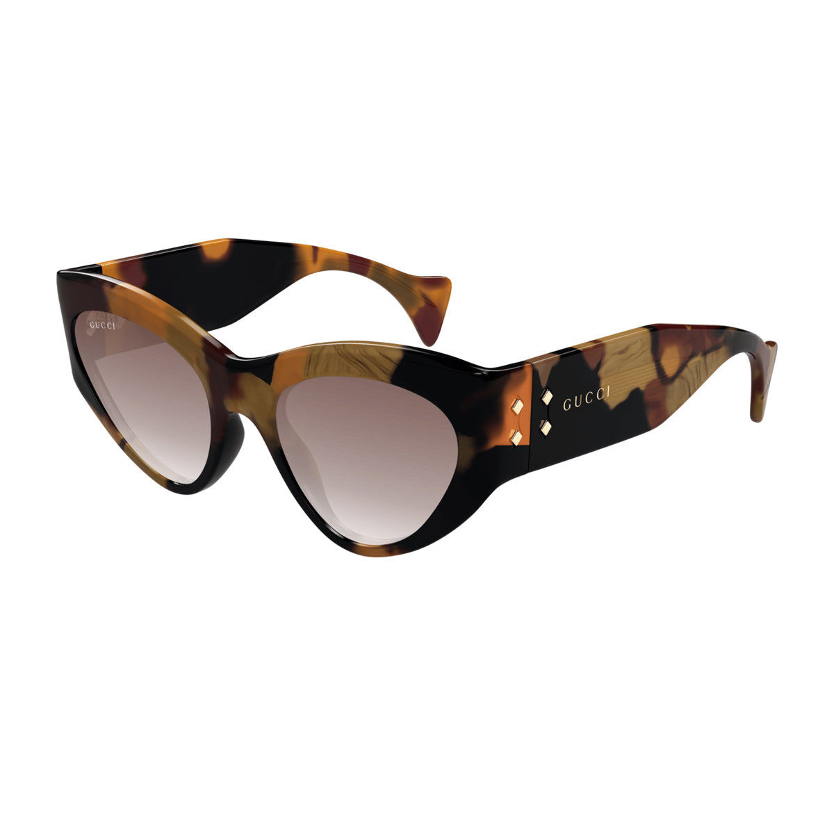 Gucci GG1704S Linea Rivets 002 Havana Brown Marrone Acetate Occhiali Da Sole