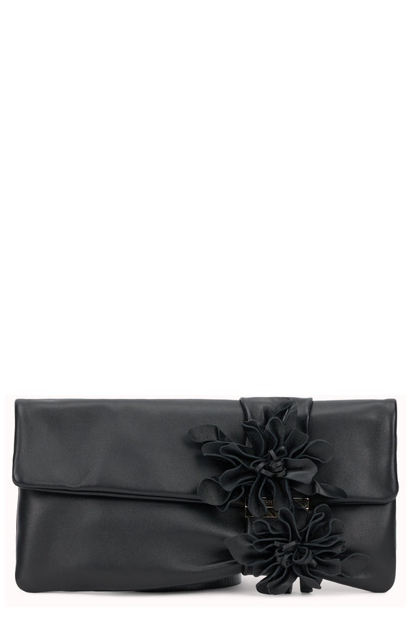 Leather Clutch Zandra Black Lambskin Bags