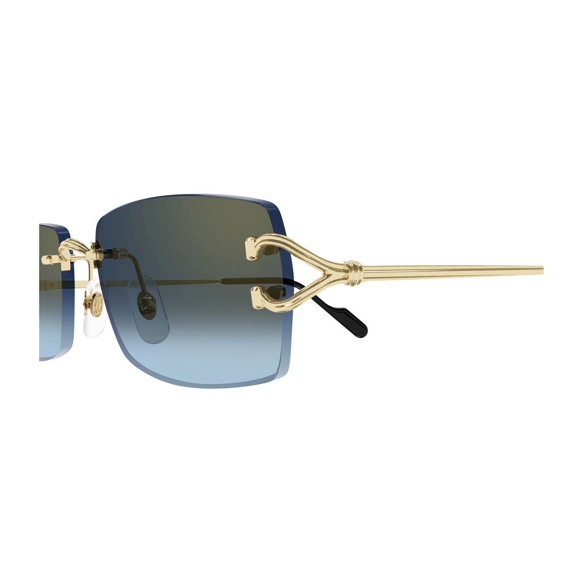 Cartier CT0550S Décor C Classique 002 Gold Blue Oro Metal Occhiali Da Sole