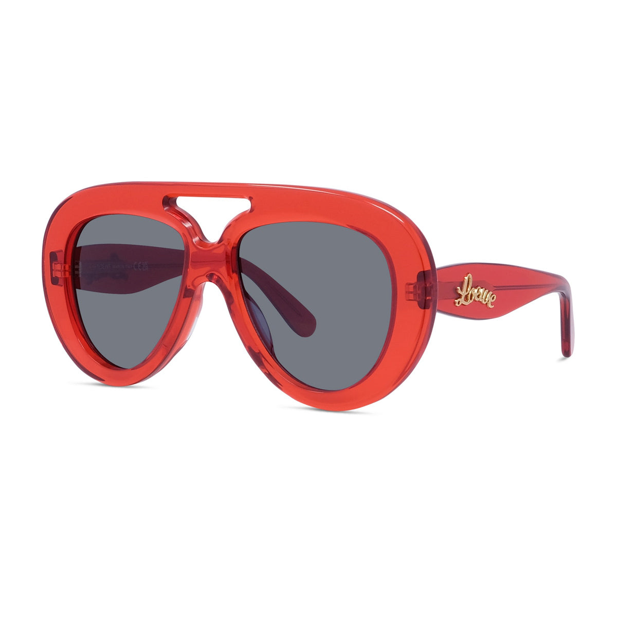 Loewe LW40144U Curvy 66A Rosso Lucido Acetate Occhiali Da Sole