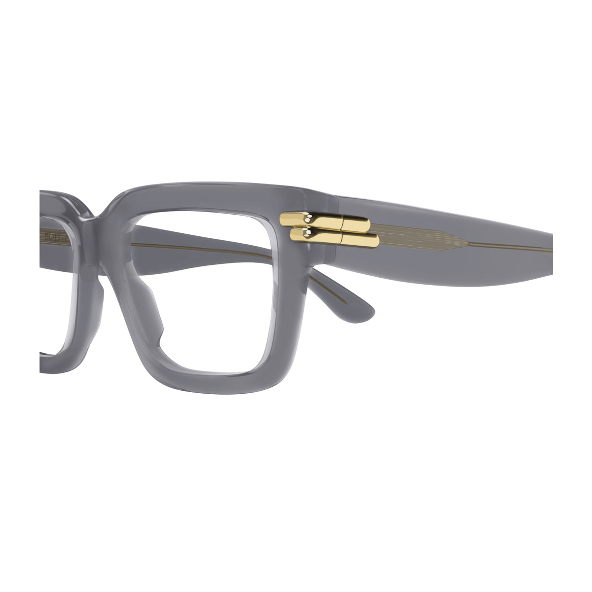 Bottega Veneta BV1324O Linea Mitre 005 Grey Trasperent Grigio Recycled Acetate Occhiali Da Vista