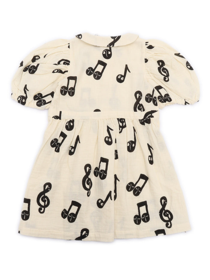 Note Aop Muslin Ss Dress White Organic Cotton