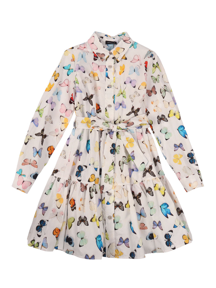 Poplin Shirt-Dress White Cotton