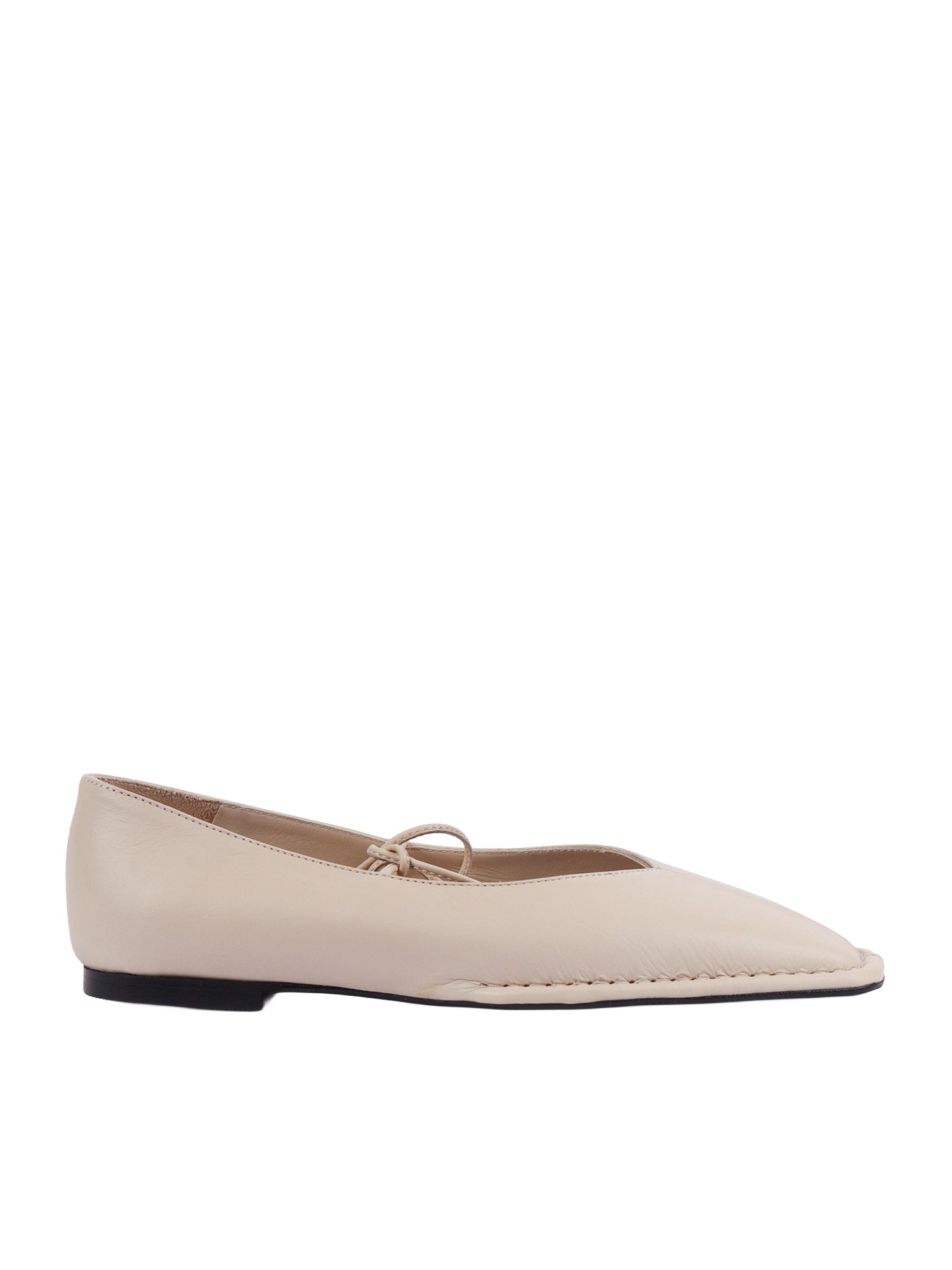 Sway Cream Leather Ballet Flats Altezza Tacco 0.5 Cm Panna Flat Shoes