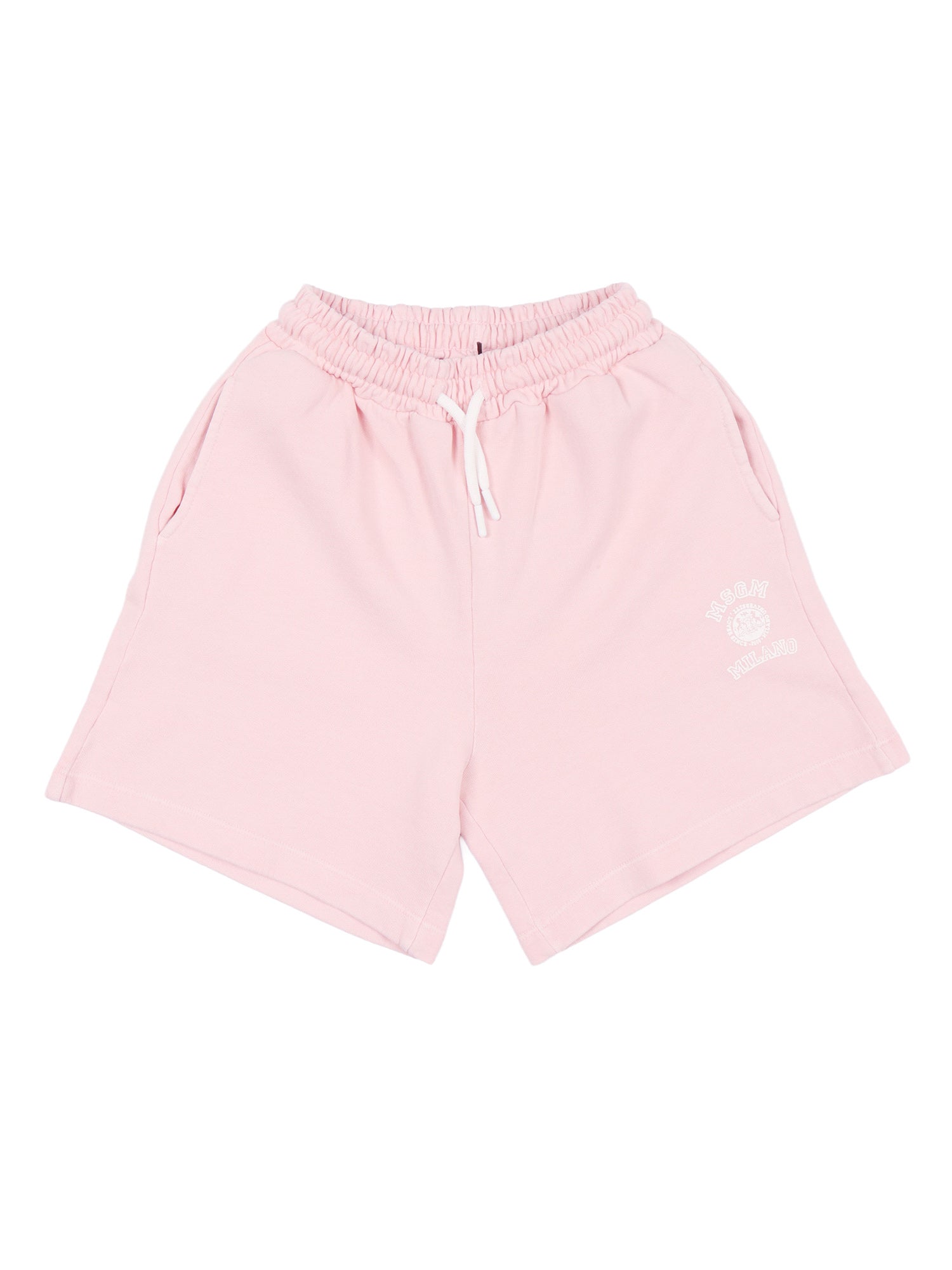 WASHED FLEECE BERMUDA UNISEX Pink Cotton Short