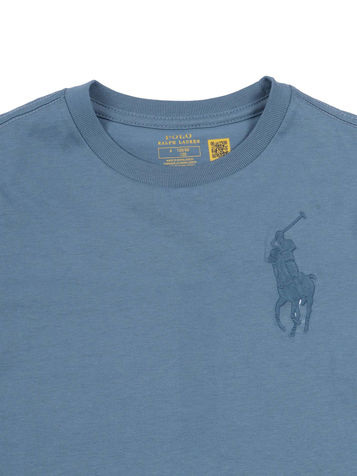 SS CN-TOPS-T-SHIRT Blue Cotton Short Sleeves T-shirt