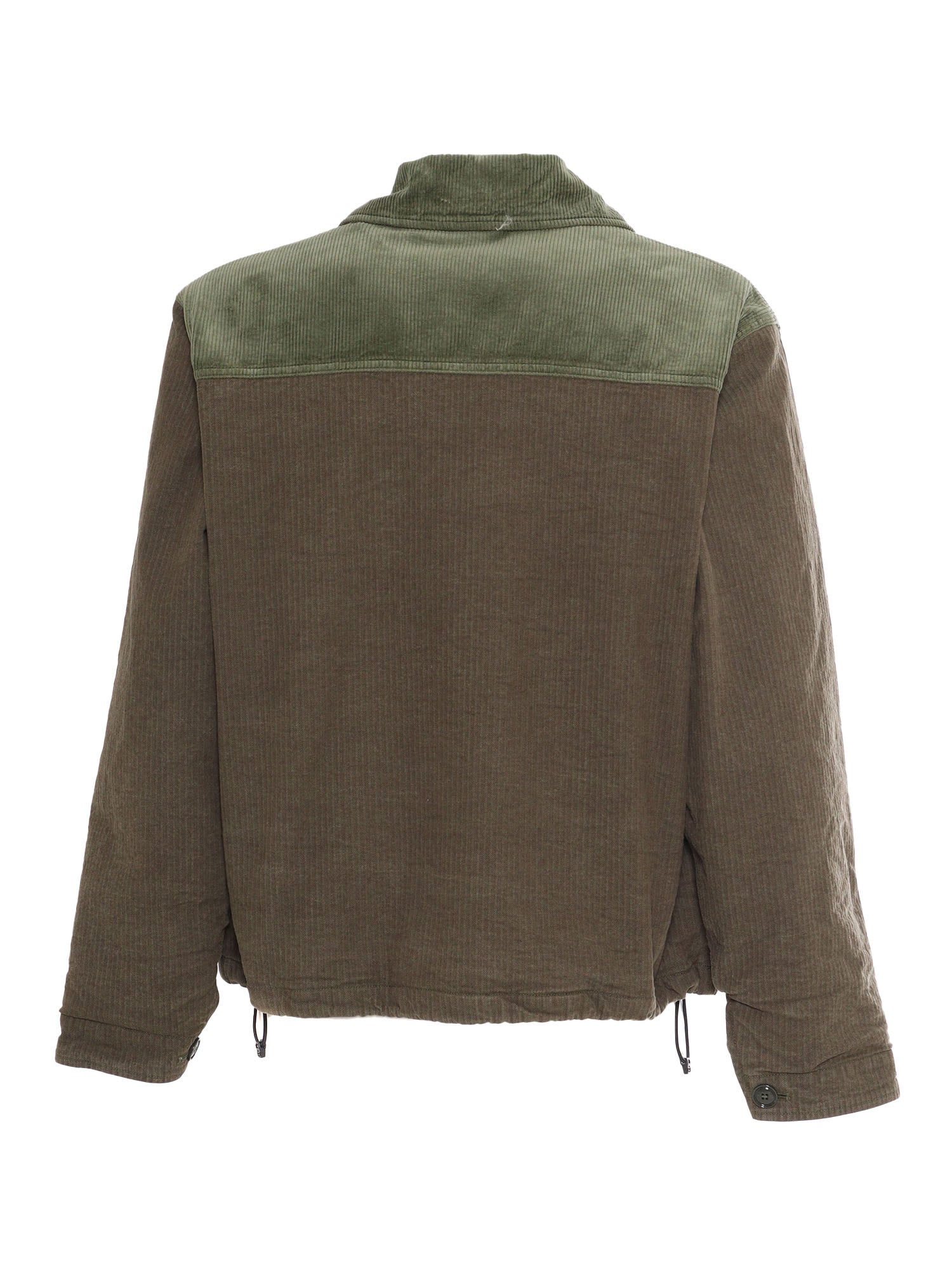 Man Jacket Green Cotton Elastane Heavy