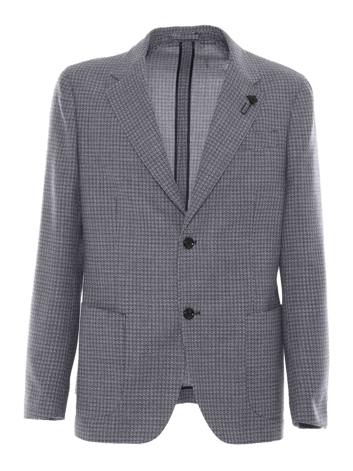 MAN JACKET ROMA Grey Wool Cotton Single Breasted