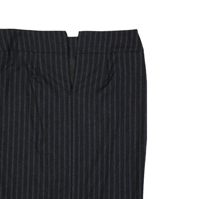 Wool Striped Skirt Gray Virgin
