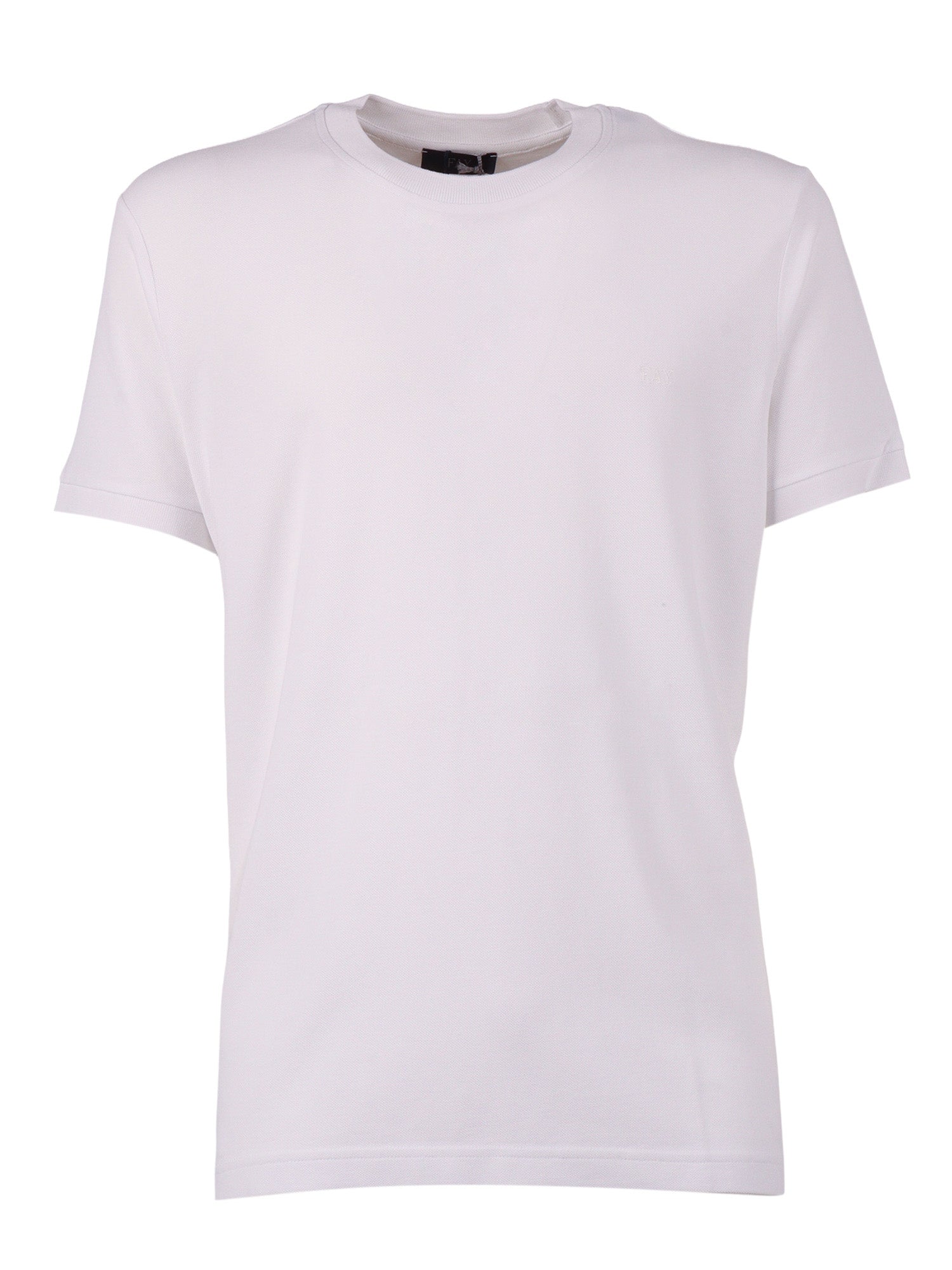 FAY PIQUET TINTO FROSTED T-SHIRT White Cotton Short Sleeves