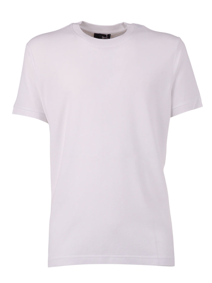 FAY PIQUET TINTO FROSTED T-SHIRT White Cotton Short Sleeves