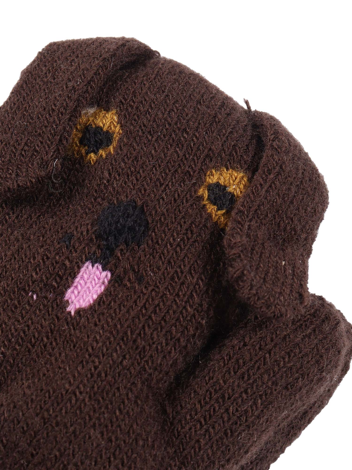 Kenau Mittens Brown Acrylic Polyester Spandex Glove