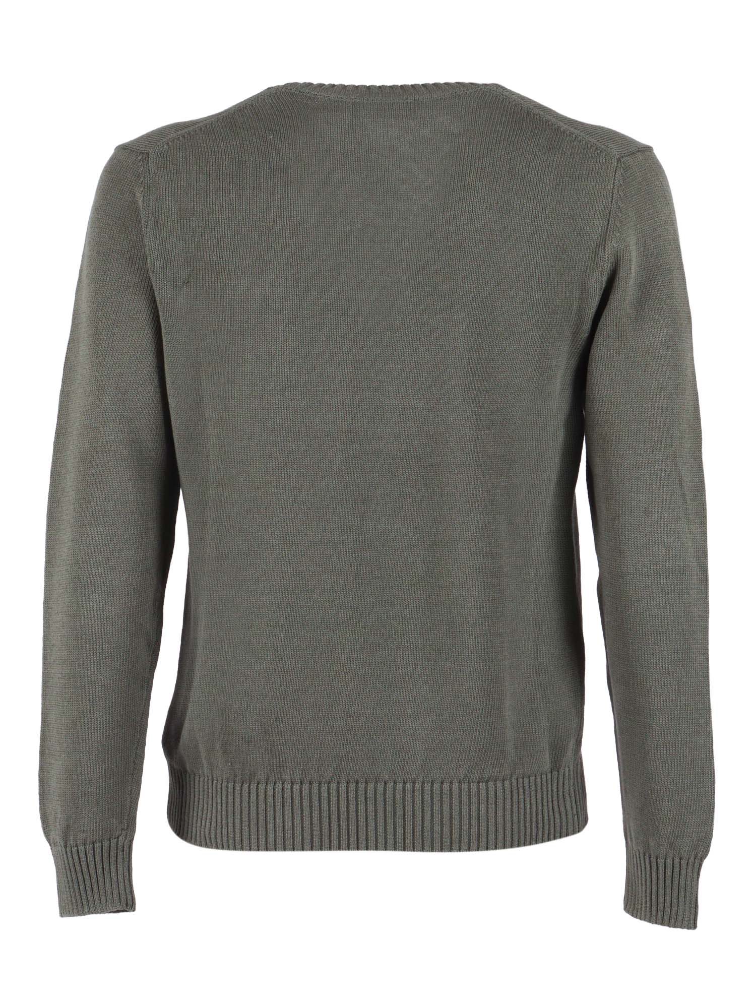 CREW NECK SWEATER Green Linen Cotton Crewneck