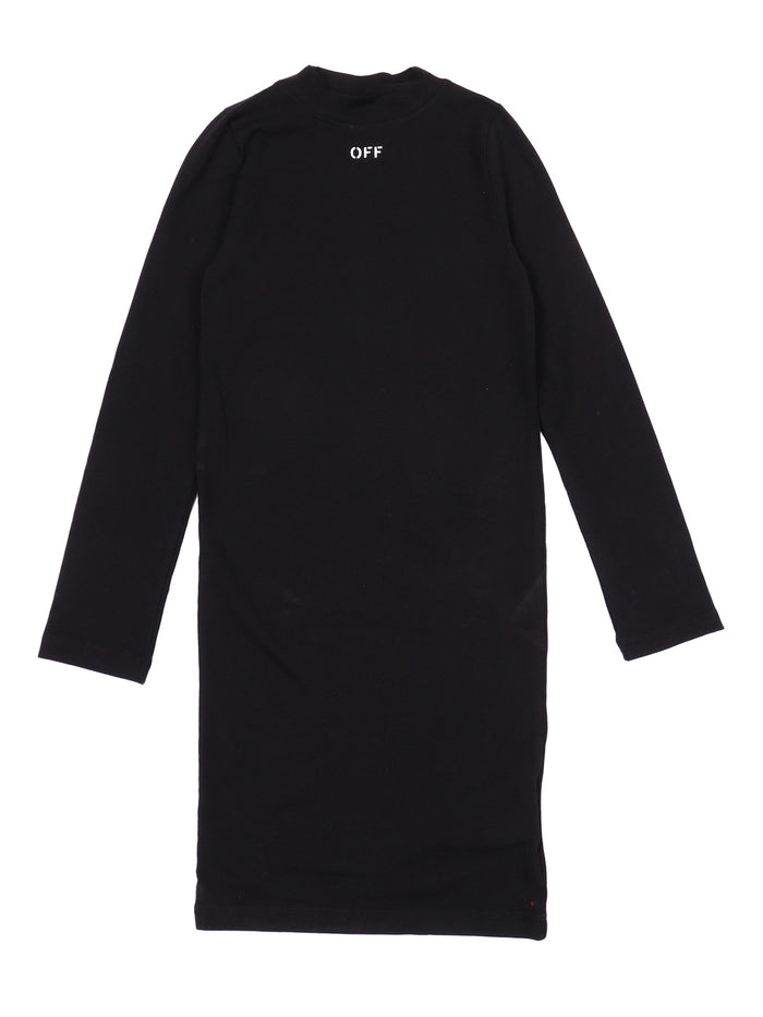 Off Stamp 2nd Skin Dress Black - White Elastane Cotton