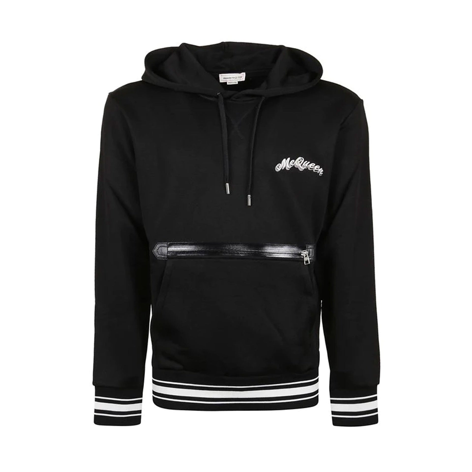 Alexander Mcqueen Logo Hooded Sweatshirt Black Cotton