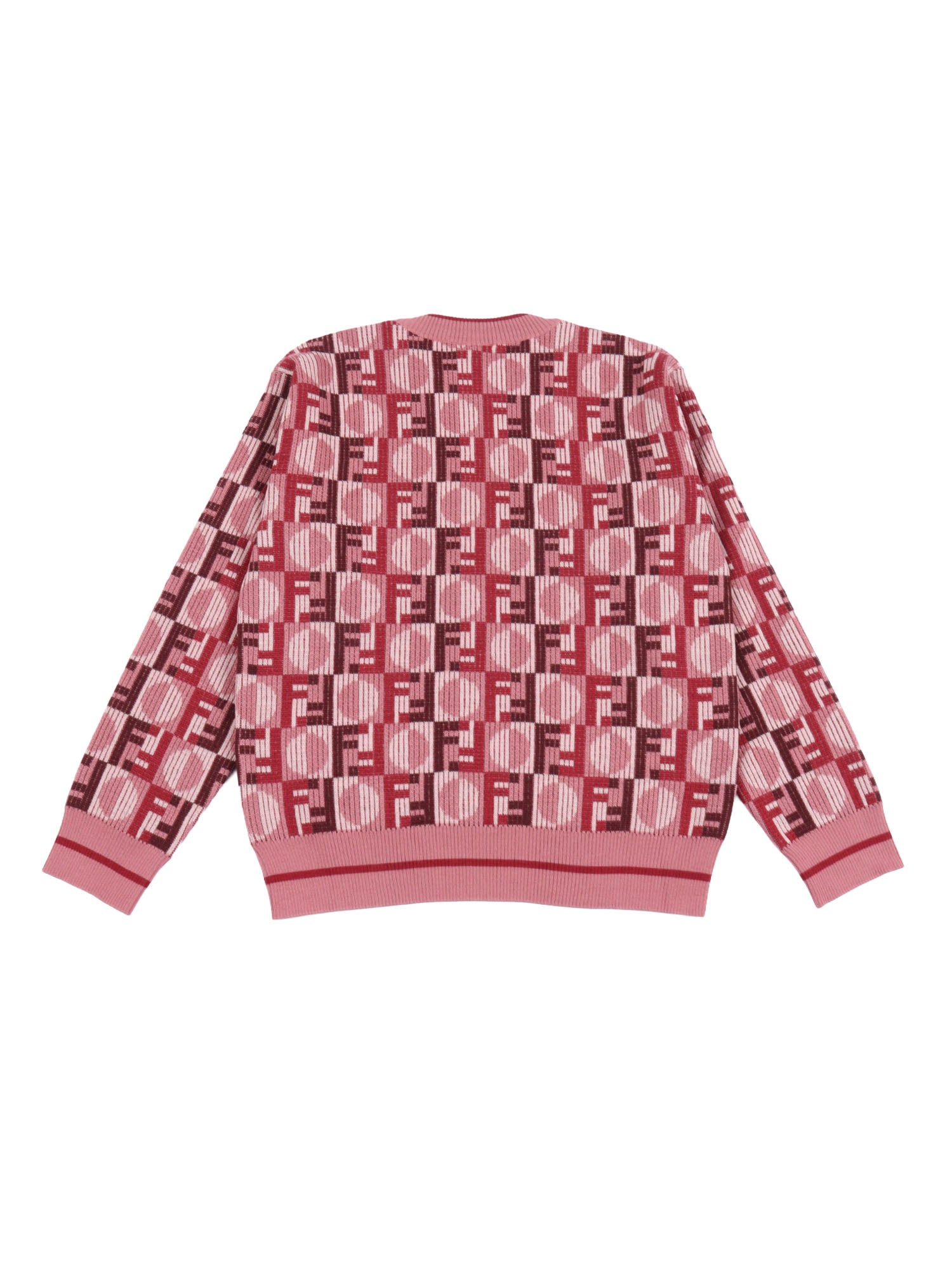 Ff Dama Crewneck Sweater Pink Virgin Wool