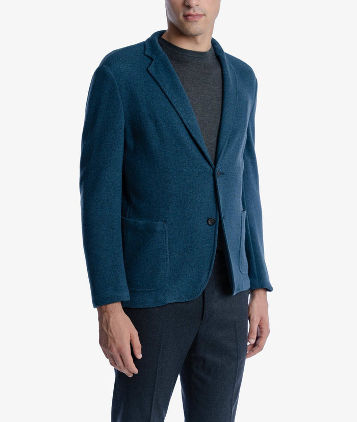Deconstructed Silk Blazer Milan Navy Jersey Jacket