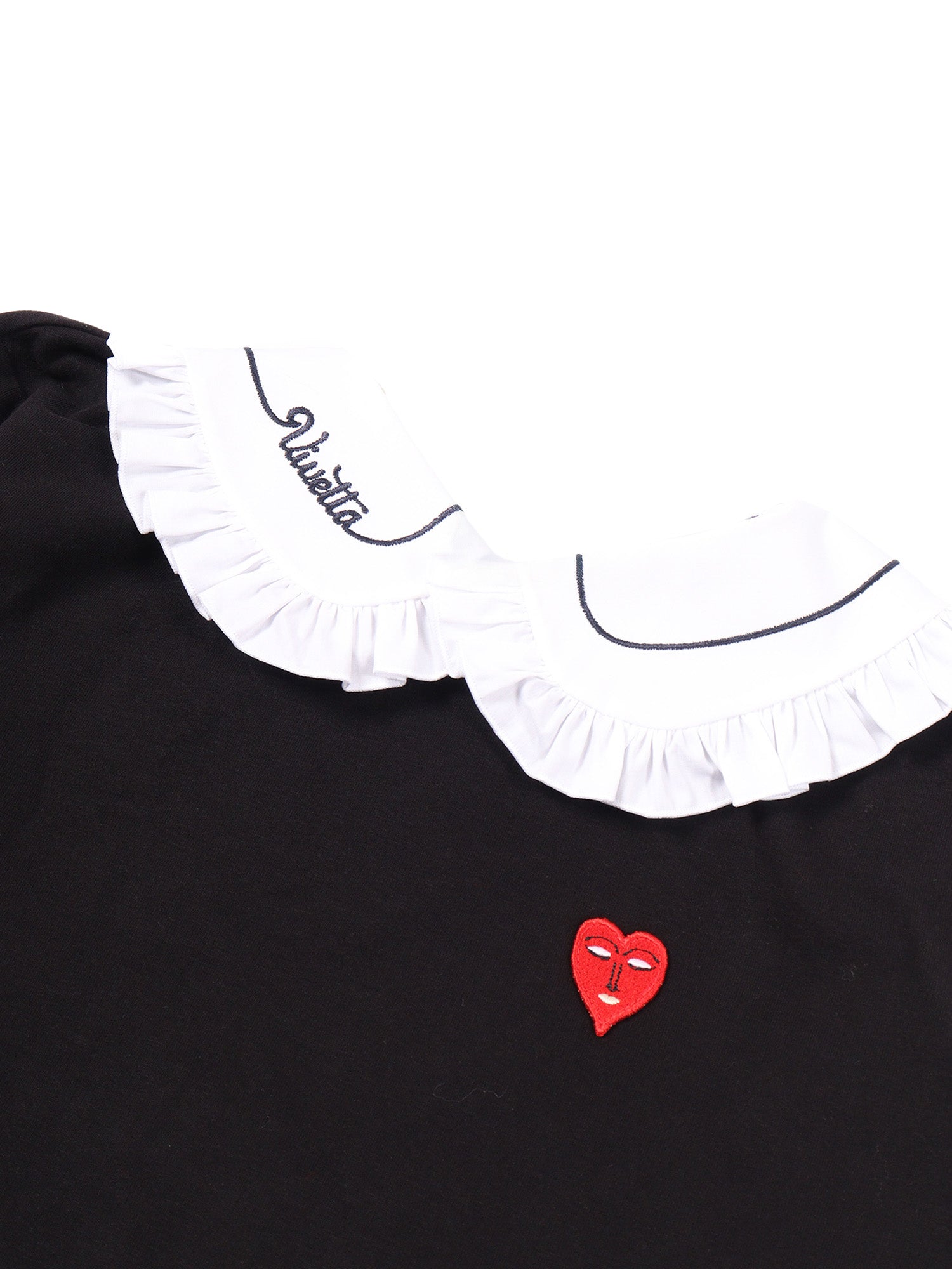 BLACK SWEATSHIRT WITH DETACHABLE COLLAR