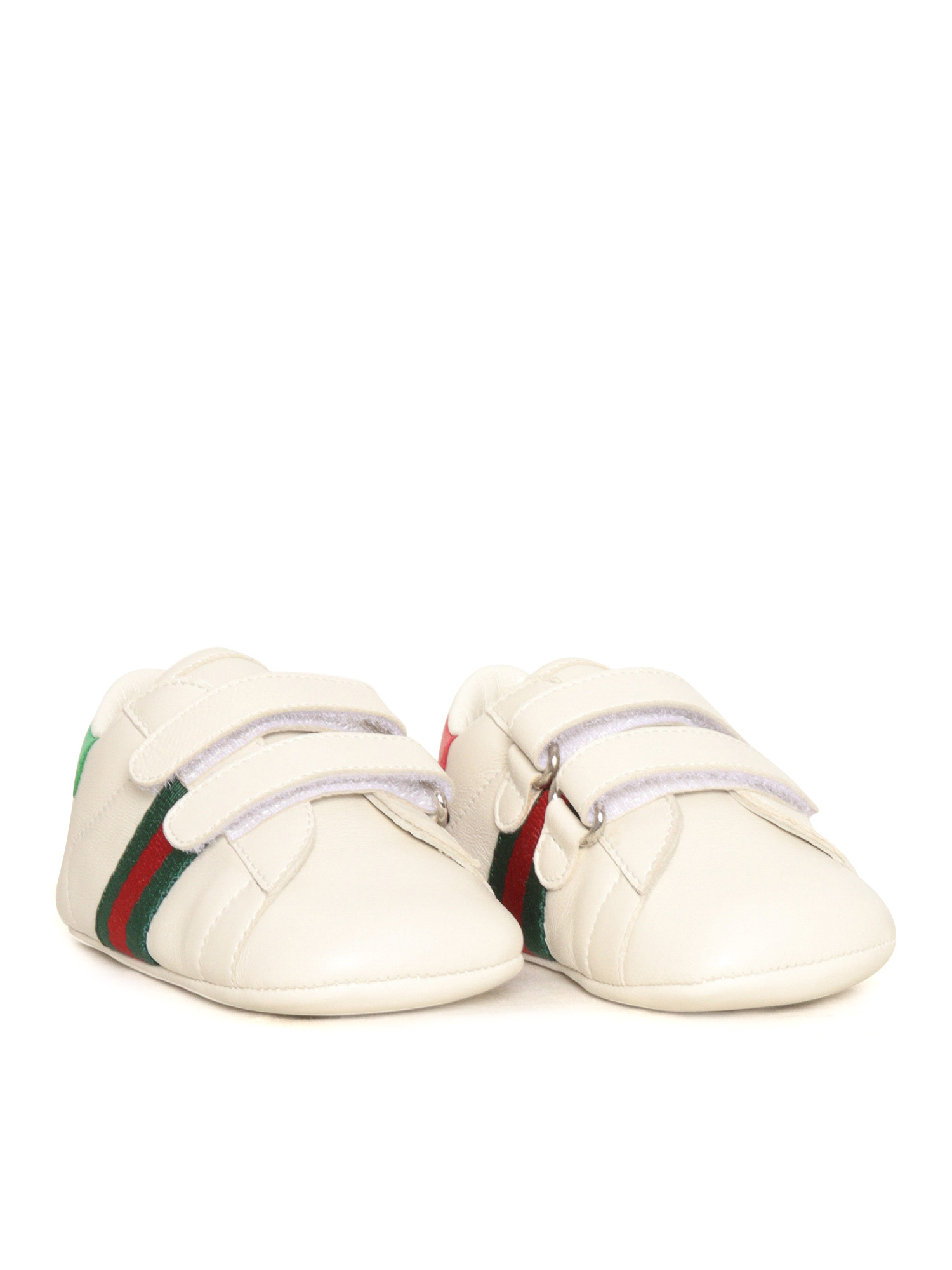 BABY NEW ACE SNKR LTH W-WEB White Calfskin Fabric 2 Polyamide Kid Sneaker