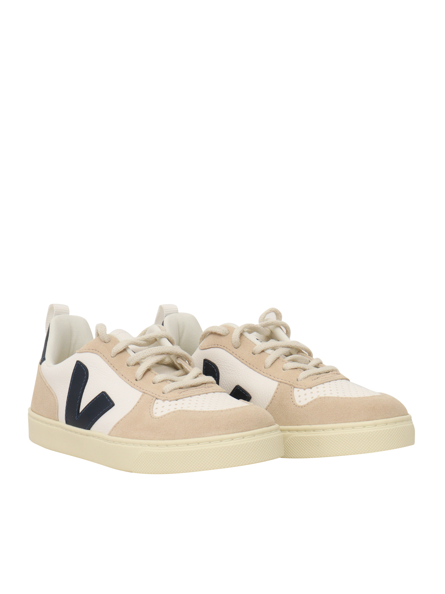 Small V-10 L Leath Whi_naut_almond Sneakers White Kid