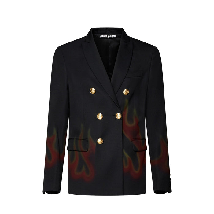 Fire Blazer Black Polyamide Virgin Wool