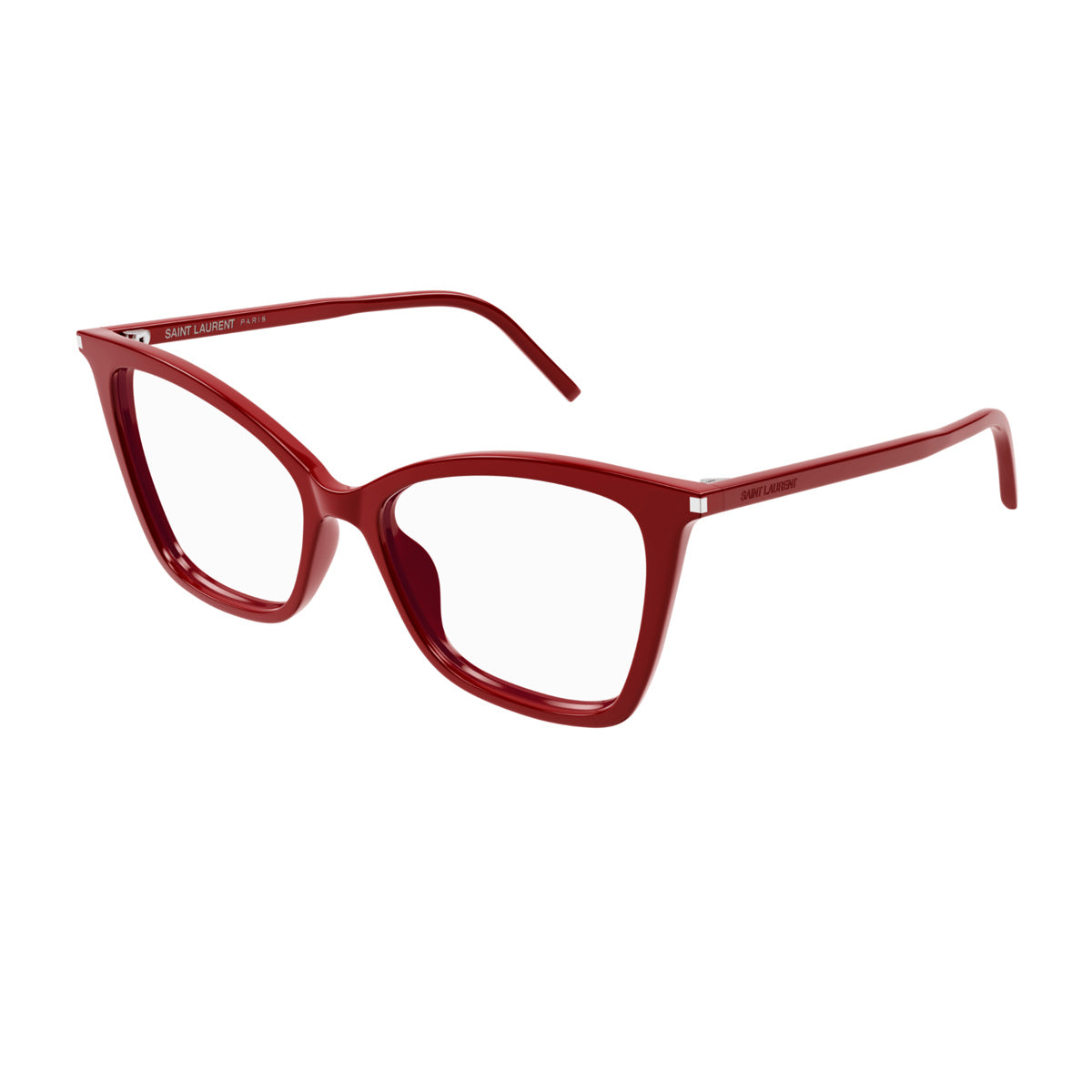 Saint Laurent SL 386 Linea Corner Angle 018 Red Traparent Rosso Acetate Occhiali Da Vista