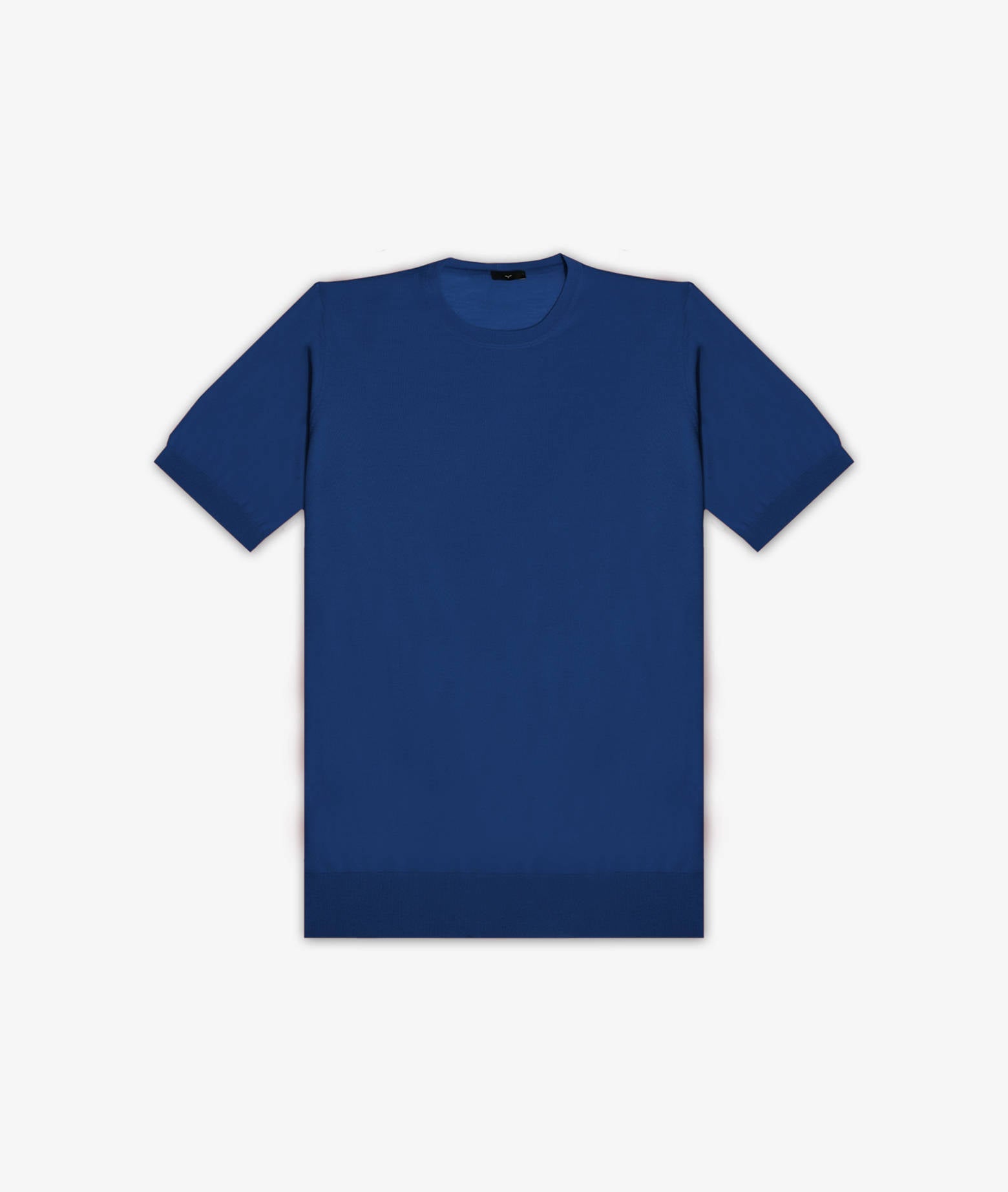 Wool T-Shirt Mentone Blue Round Neck