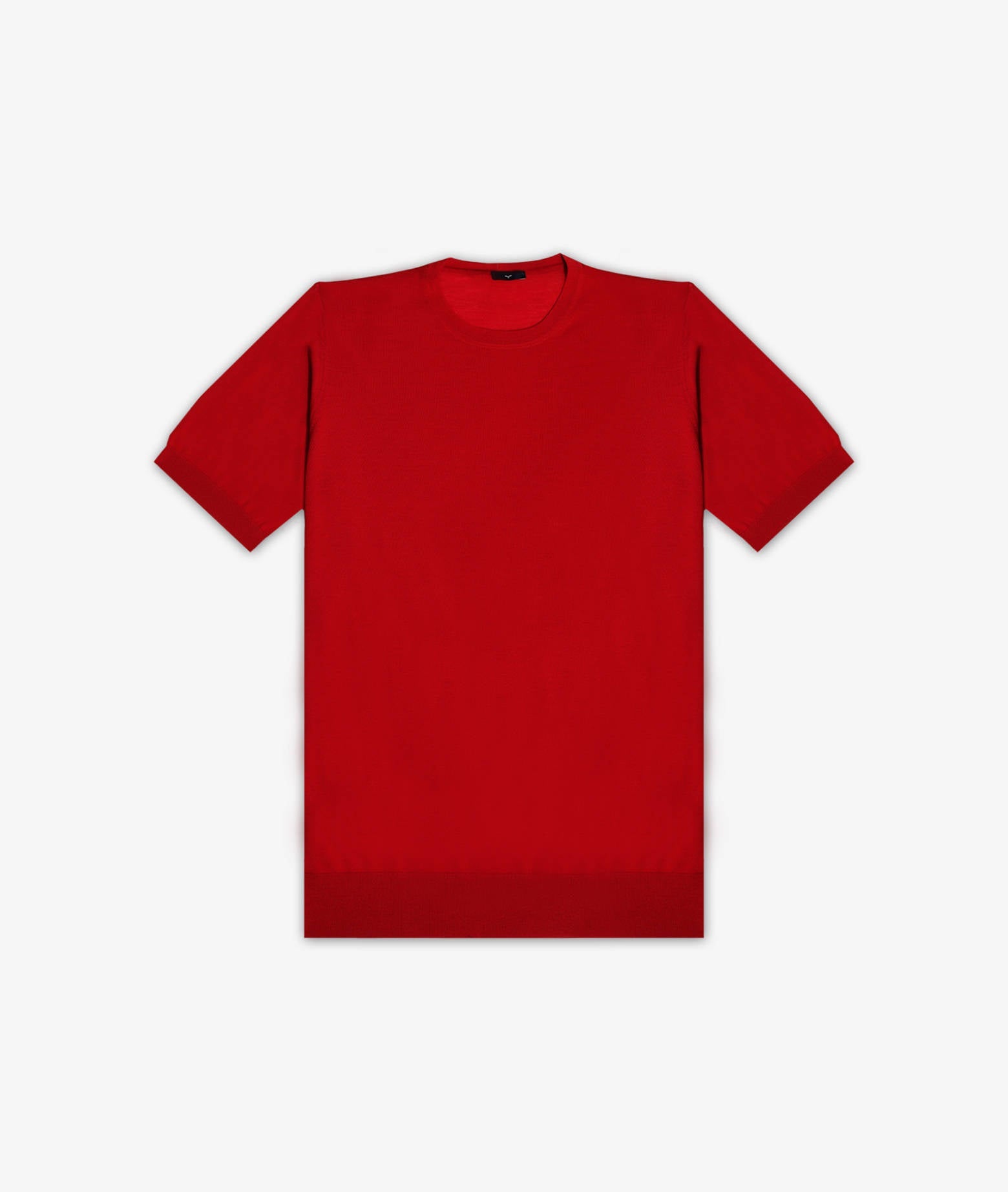 Wool T-Shirt Mentone Red Round Neck