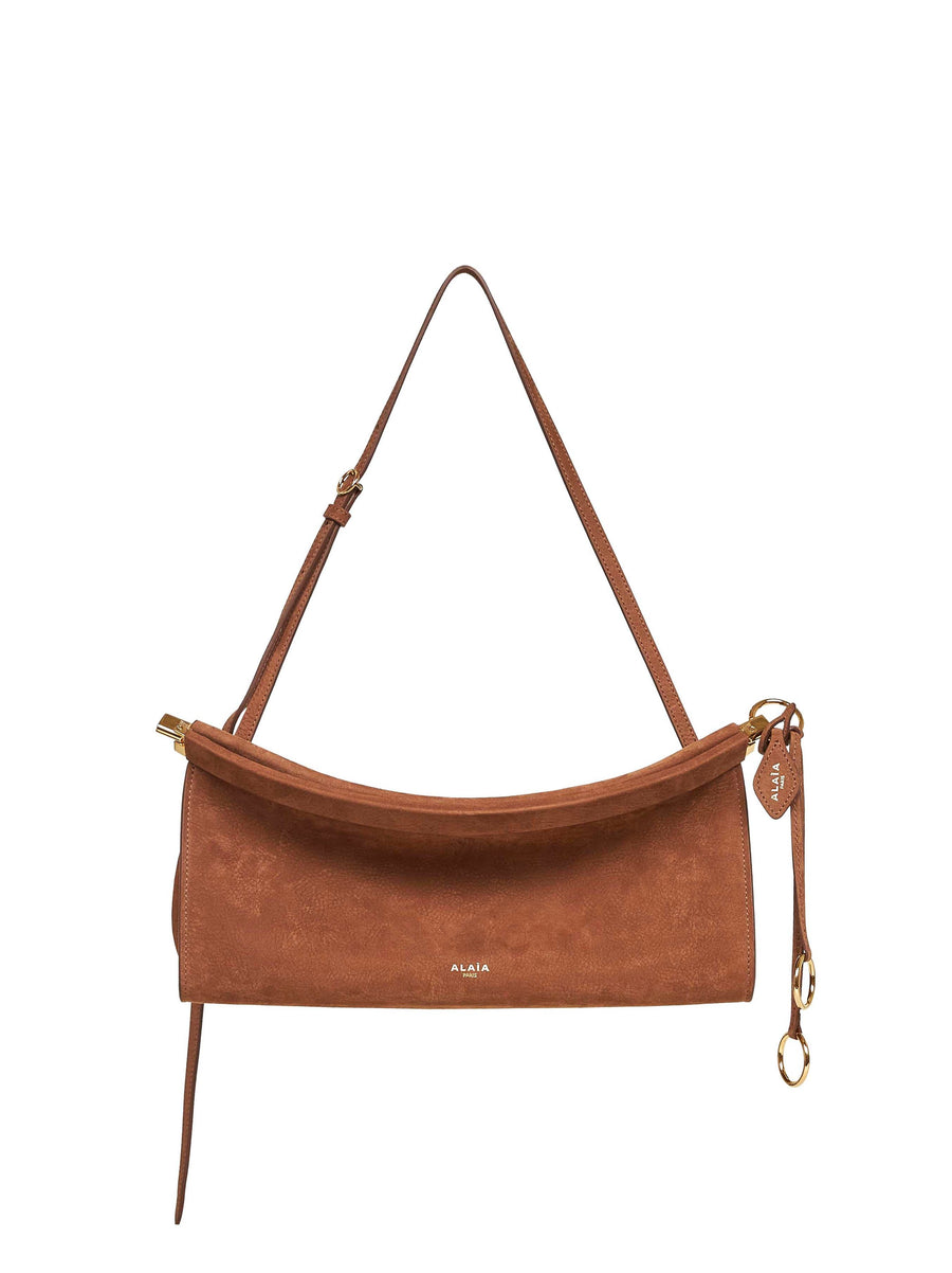 Shoulder Bag Le Click East West Brown Calf Leather