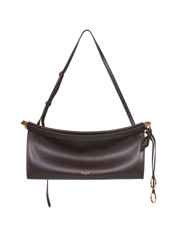 Shoulder Bag Le Click East West Brown Calf Leather