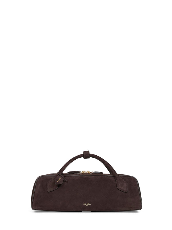 Top Handle Bag Le Teckel Dark Brown Goatskin Suede Handbags