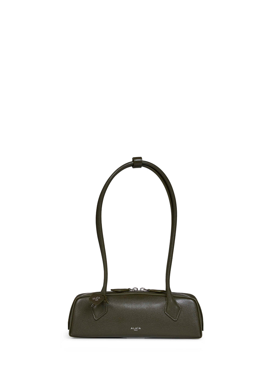 Small Shoulder Bag Le Teckel Green Goatskin Leather
