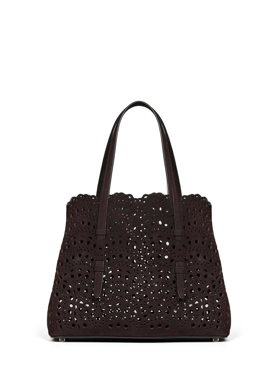 Tote Bag Mina 25 Dark Brown Calf Leather Handbags