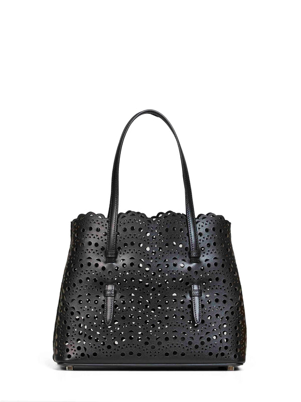 Tote Bag Mina 25 Black Calf Leather Handbags