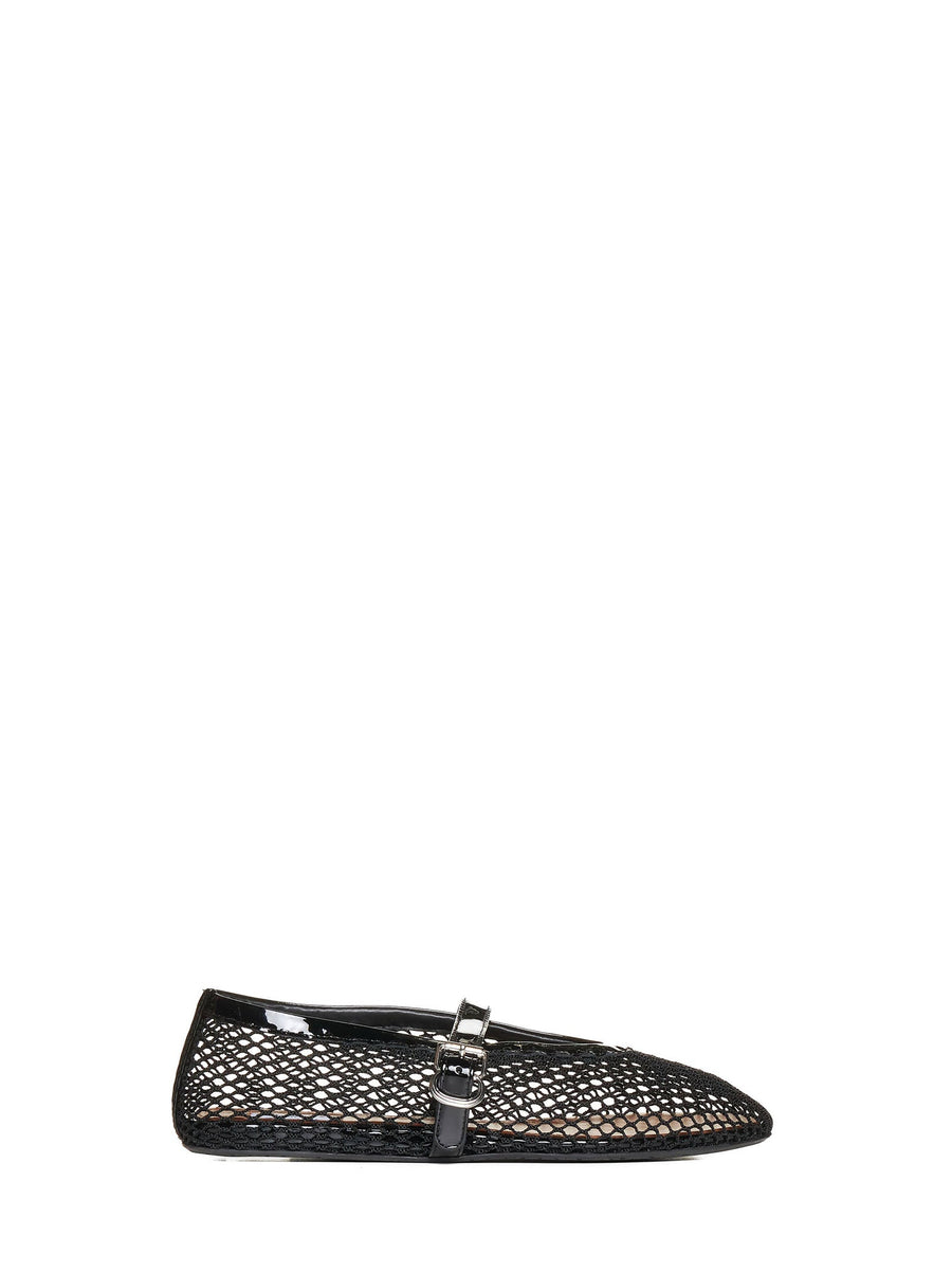Ballet Flats With Patent-Leather Trim Black Lambskin Ballerina Shoes