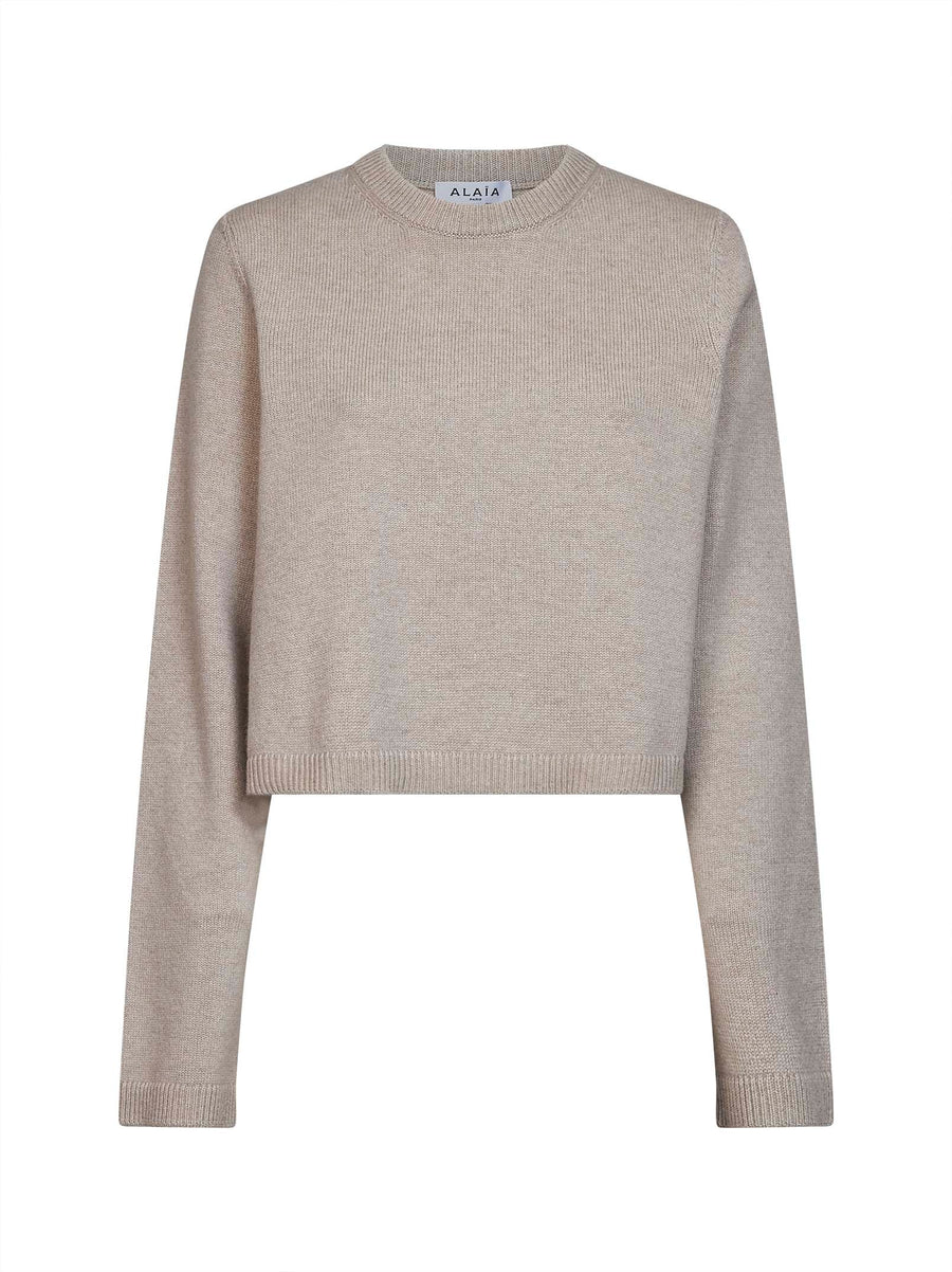 Boxy Cashmere Sweater Beige
