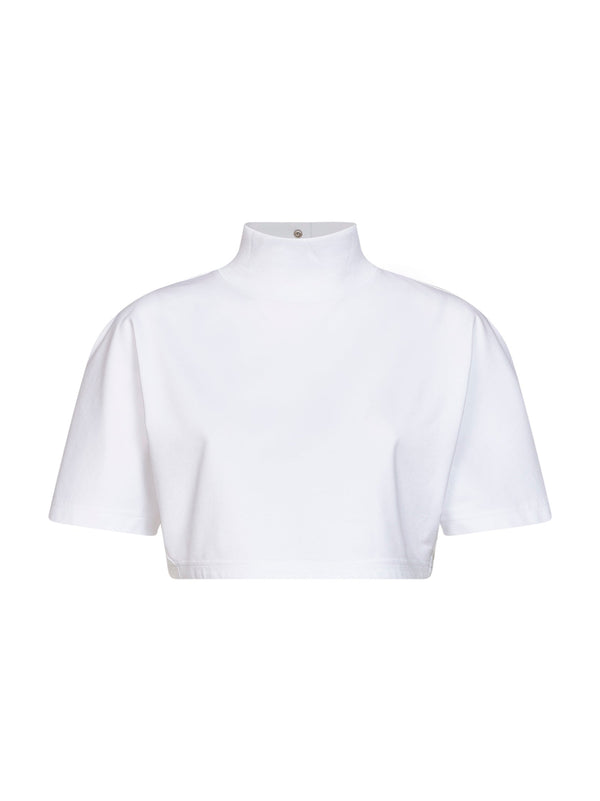 Cropped Jersey T-Shirt White Polyester T-shirts & Jerseys
