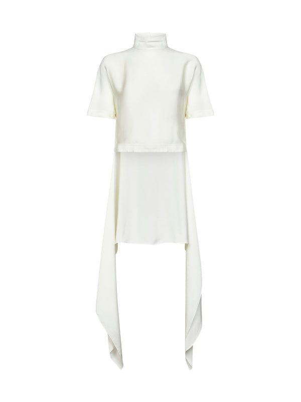 Top Asymmetric Cady Ivory Viscose Tops