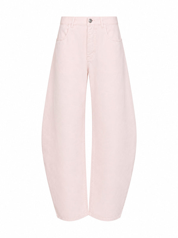 Jeans Pink Dyed Cotton Low-Rise