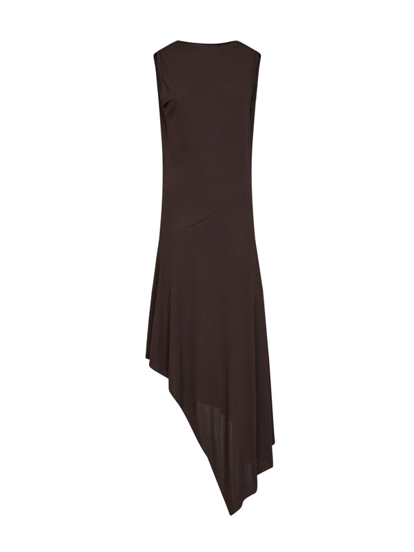 Midi Dress Jersey Crepe Brown Viscose