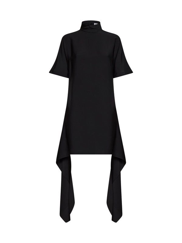 T-Shirt Mini Dress Asymmetric Black Viscose
